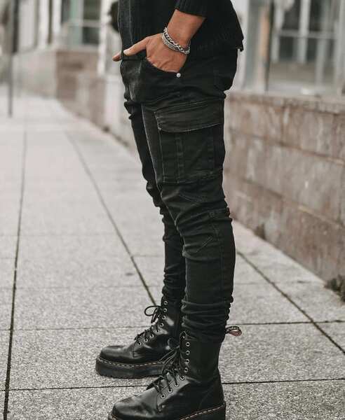 2021 Euro-American Cross-Border New Jeans Homens Piso lateral Pequenos Pés Estreitos jeans NK012