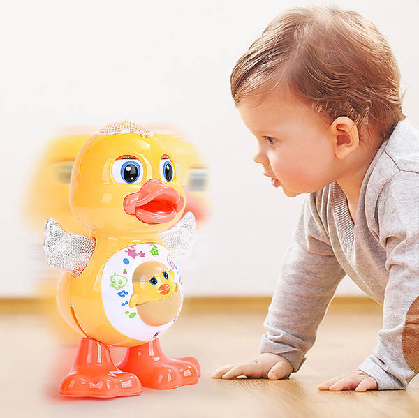 A música vai cantar, dançar, dançar, bater caricaturas de pato elétrico de luzes de música para vender brinquedos quentes