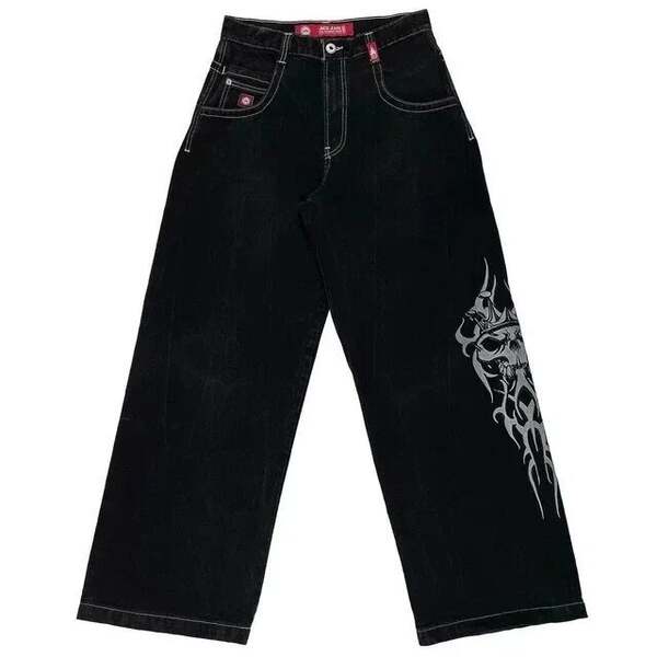 Cross-border e-commerce caricatura de rua estampado jeans azul retro calças meninos meninos grandes meninos jeans Y2K hip hop