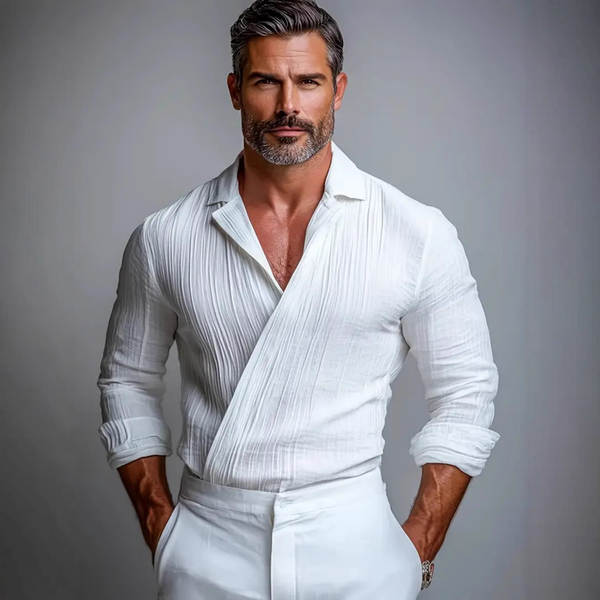 Transfronteiriço do comércio exterior muscular homens V camisa de colar negócios lazer estilo americano longas mãos jovem popular colar camisa masculina