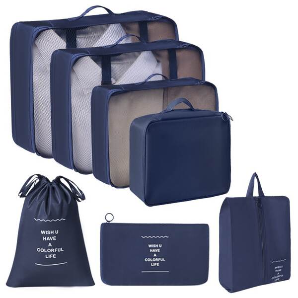 Conjunto de 7 Bolsas de Organização para Viagem