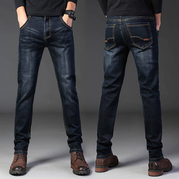 Fabricante de vendas diretas de jeans masculinos de primavera e verão de luxo boa qualidade resiliente negócios de lazer homens jeans calças longas