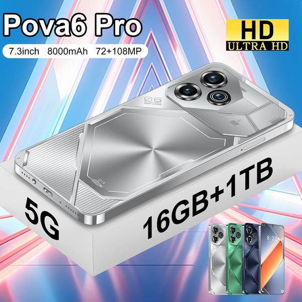 Telefone Transfronteiriço Pova6 Pro Android Produto Doméstico Comércio Exterior Comércio Quente por atacado Telemóvel Inteligente