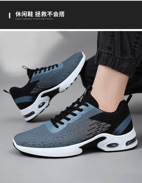 Sapatos masculinos de verão novos fabricantes de vendas diretas de colchões de ar suaves com centenas de sapatos esportivos a granel transfronteiriços de tecelagem aérea