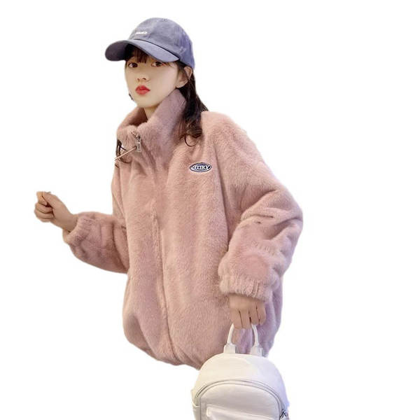Casaco de Inverno Feminino com Capa de Coelho