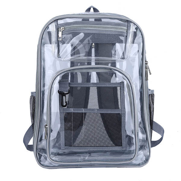 Amazon Transboundary Supply Transparente backpack pvc duplo ombro saco pvc saco grande capacidade saco estudante
