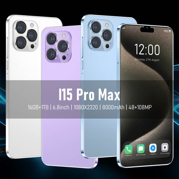 Explosão celular transfronteiriço i15 ProMax 6.8 polegadas 1 + 16GB de baixo preço fabricantes de smartphones