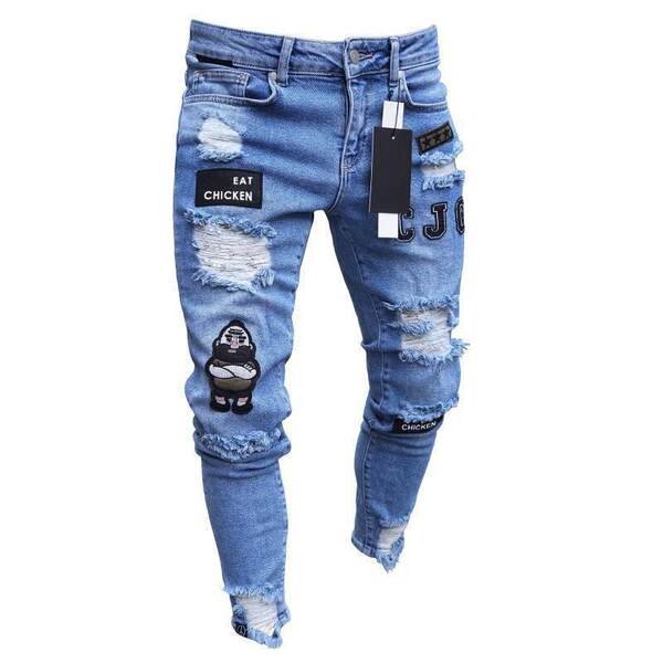 Jeans masculinoswisheBay Pequenos Pés Quente Venda de Calças masculinasJeans 4X Bandeira Transfronteiriça LS
