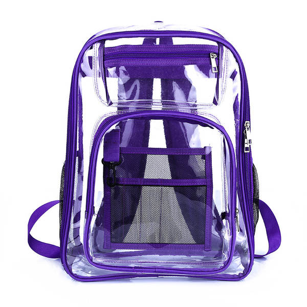 Amazon Transboundary Supply Transparente backpack pvc duplo ombro saco pvc saco grande capacidade saco estudante