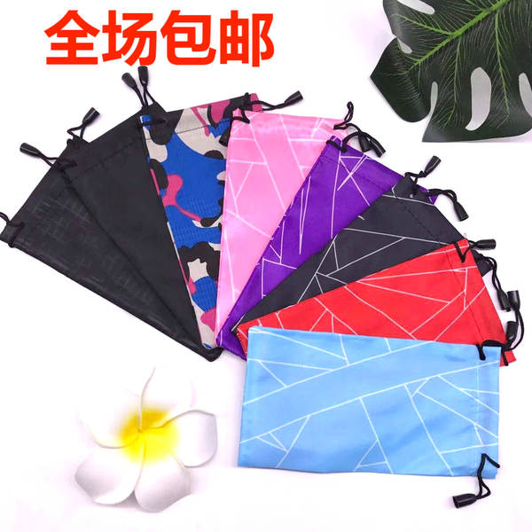 Novo logo impresso bolsa de óculos de sol de cor preta bolsa de celular fabricante atacado bolsa de óculos