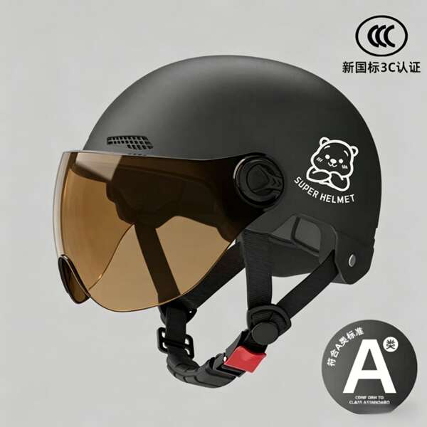 Novo modelo nacional 3C certificado capacete elétrico para motocicletas masculino e feminino quatro temporadas chapéu de segurança geral para adultos semicondutores