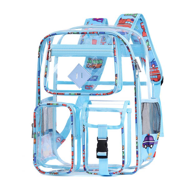 Amazon Transboundary Supply Transparente backpack pvc duplo ombro saco pvc saco grande capacidade saco estudante