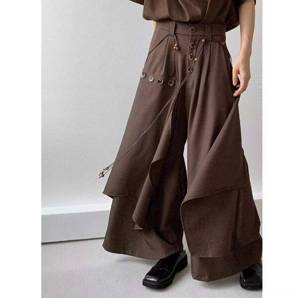 Calça larga estilo Yohji Yamamoto