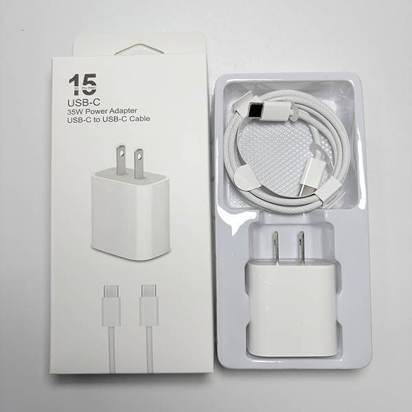 Cabeça de carregamento de celular padrão europeu pd20w para Apple 15 carregador iPad kit linha de dados pd 35w