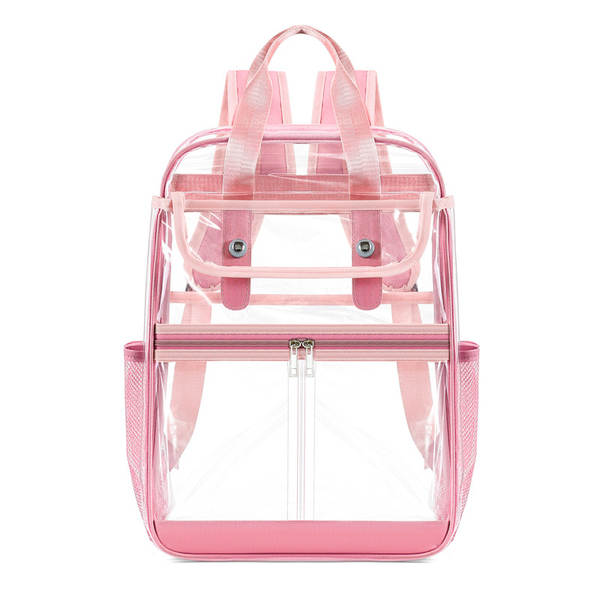 Amazon Transboundary Supply Transparente backpack pvc duplo ombro saco pvc saco grande capacidade saco estudante