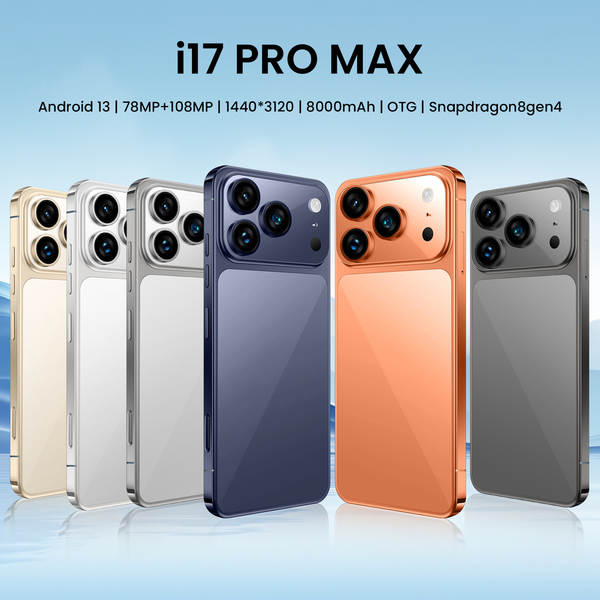 Novo i17pro max celular transfronteiriço real 4g rede oito núcleos 7,3 polegadas tela grande Android 15 16+1