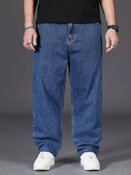 Jovens de meia-idade relaxante e relaxante calças homens trabalhando moinho sujo resistente a sujidade gordo pequeno jeans homem