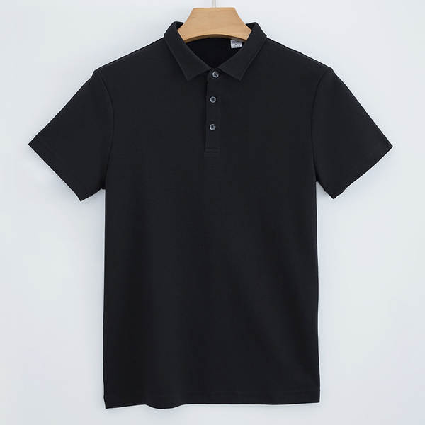 High-end 230g dupla camisa de algodão com camisa de ar colar polo camisa de mão curta homem t-shirt puro negócio homem polo camisa