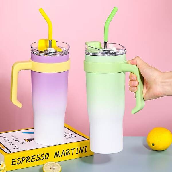 Copo de água de alta capacidade de 40oz transfronteiriço de copo de água gradual de 304 de aço inoxidável para aquecimento do carro de copo de refrigeração