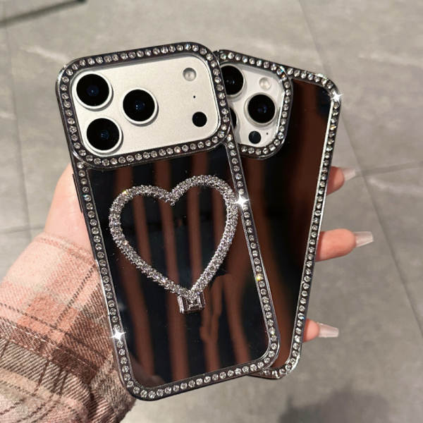 Padrão de espelho de amor para celular Samsung S26 Ultra Shell S25plus Water Drill S24 Super Fire Model S23+