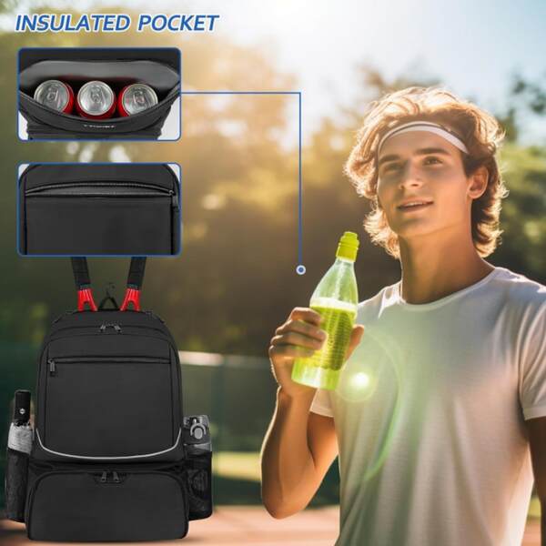 Bolsa de tênis para homens e mulheres com bolsa de isolamento térmico.