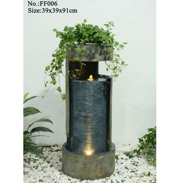 Fonte de água de luxo de estilo europeu moderno sala de estar decoração de paisagem de água circular porta-malas de aterrissagem de humidificador