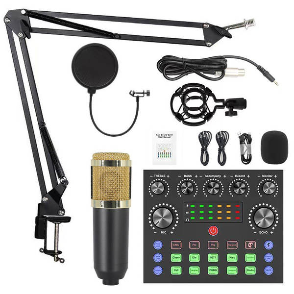 Transfronteiriço BMW 800 microfone v8s cartão de som em inglês computador celular gravação ao vivo completo de equipamentos de podcast