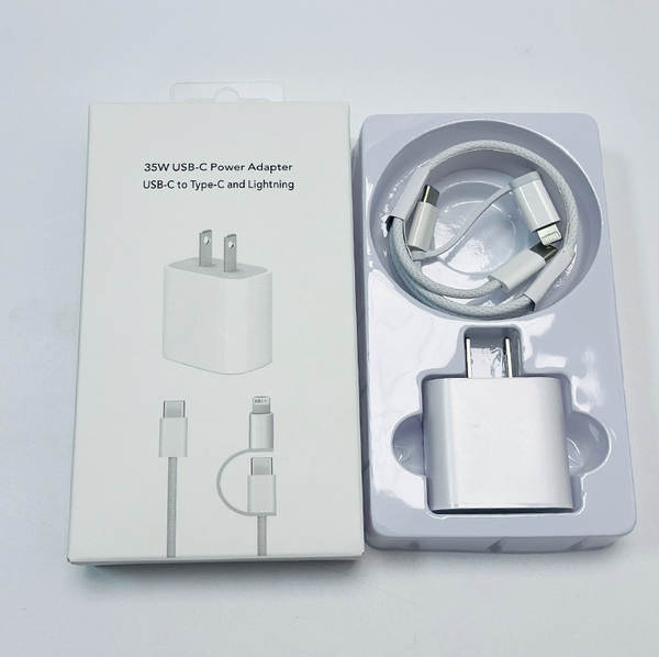 Cabeça de carregamento de celular padrão europeu pd20w para Apple 15 carregador iPad kit linha de dados pd 35w