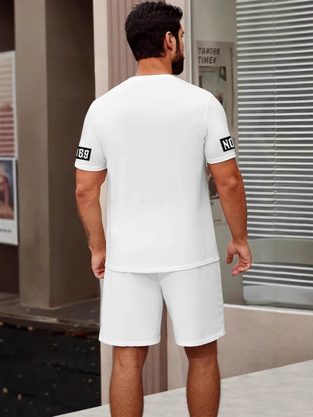 T-Shirt masculino de corta-metragem de estilo transfronteiriço europeu-americano com roupa esportiva de lazer Los Angeles T-Shirt