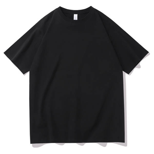 T-shirt de algodão puro para homens de peso pesado de 230 g de pulso diário para homens de pulso curto
