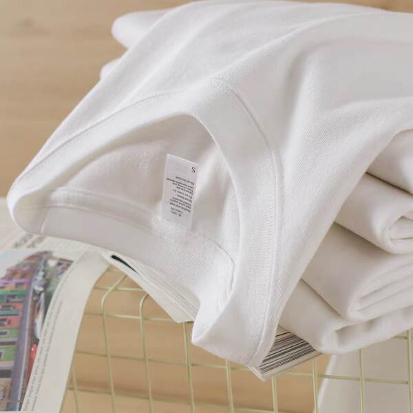 Alta qualidade! 260g de algodão puro T-shirt peso branco semicircular de pulso masculino T-shirt masculino semicircular masculino semicircular masculino