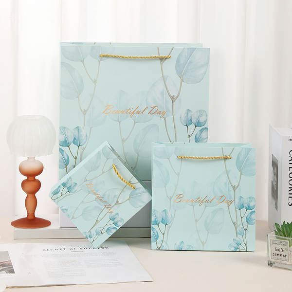 Bolsa de presente azul luxo