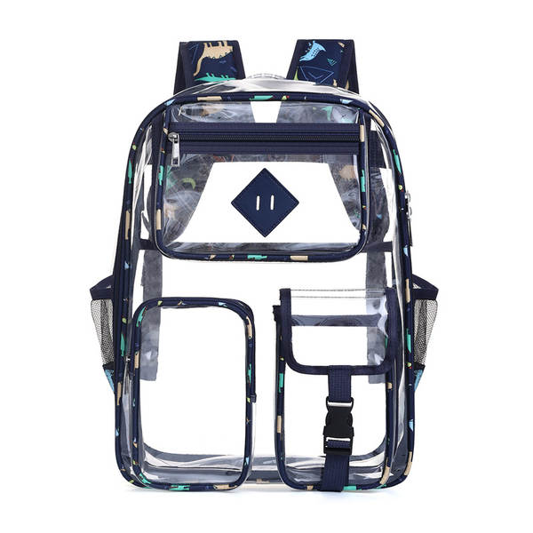 Amazon Transboundary Supply Transparente backpack pvc duplo ombro saco pvc saco grande capacidade saco estudante