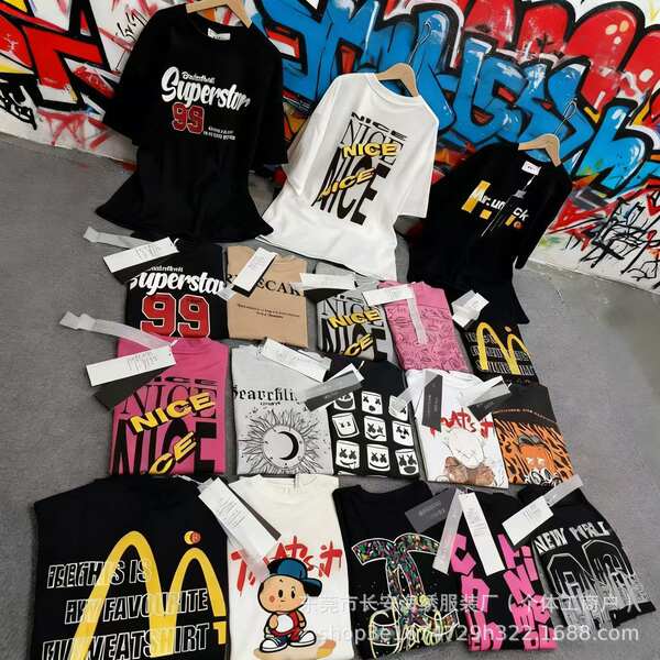 1688 T-shirt masculino de alta qualidade de atacado 400 gramas de impressão americana peso pesado de algodão puro mangas curtas com exportação de mercadorias suficiente