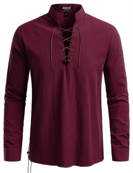 Camiseta transfronteiriça masculina de alta qualidade Henry Camiseta hippie para homens de estilo europeu-americano com mangas longas de praia