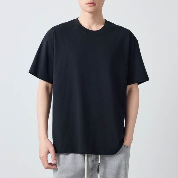 T-shirt masculino de algodão puro de 230 g para homens de verão de 2026 75265.