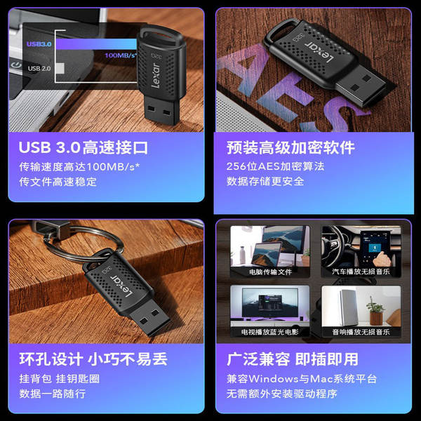 Lexus V400 de alta velocidade USB3.0 computador criativo carro de escritório 32G 64G 128G 256g