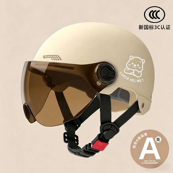 Novo modelo nacional 3C certificado capacete elétrico para motocicletas masculino e feminino quatro temporadas chapéu de segurança geral para adultos semicondutores