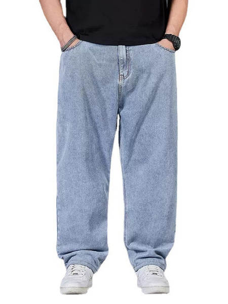 Jovens de meia-idade relaxante e relaxante calças homens trabalhando moinho sujo resistente a sujidade gordo pequeno jeans homem