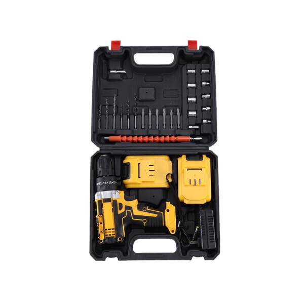 21v transfronteiriço multifuncional de perfuração manual de grande potência de choque de perfuração doméstica de carregamento de lítio de perfuração sem fio de arma de perfuração