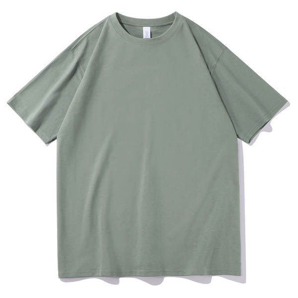 T-shirt de algodão puro para homens de peso pesado de 230 g de pulso diário para homens de pulso curto