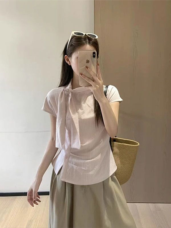 Camisa feminina curta de verão