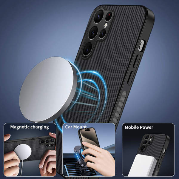 Aplicável a Samsung S26 telemóvel novo cartucho de fibra de carbono Samsung S26FE telemóvel de aspiração magnética A90