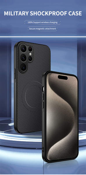 Aplicável a Samsung S26 telemóvel novo cartucho de fibra de carbono Samsung S26FE telemóvel de aspiração magnética A90