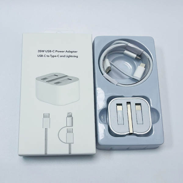 Cabeça de carregamento de celular padrão europeu pd20w para Apple 15 carregador iPad kit linha de dados pd 35w