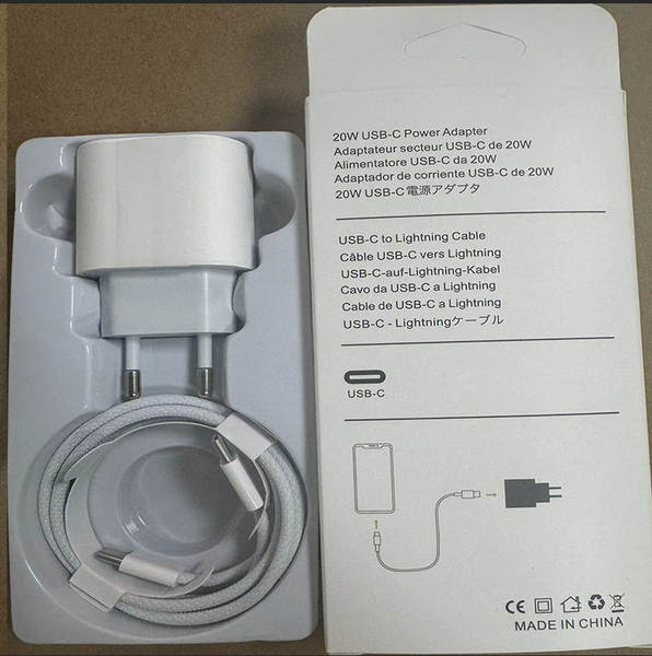 Cabeça de carregamento de celular padrão europeu pd20w para Apple 15 carregador iPad kit linha de dados pd 35w