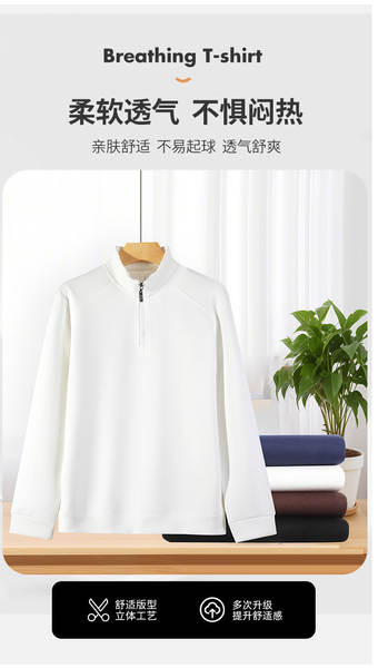 Camiseta de manga longa de algodão para homem