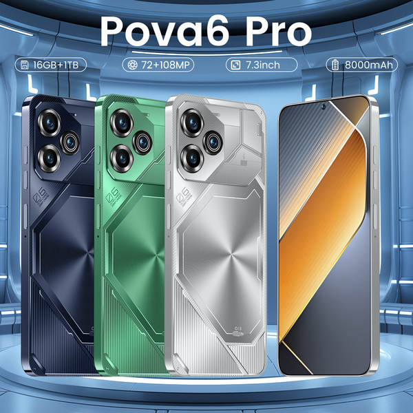 Telefone Transfronteiriço Pova6 Pro Android Produto Doméstico Comércio Exterior Comércio Quente por atacado Telemóvel Inteligente