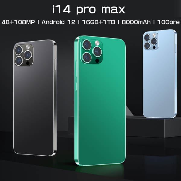 Transfronteiriço I14 ProMax Smartphone 7.3 polegadas grande ecrã Android celular de origem fábrica de baixo preço TK substituível
