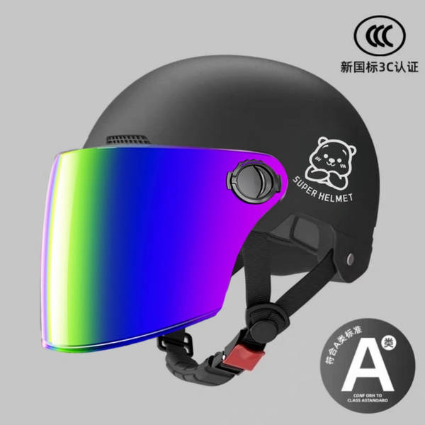 Novo modelo nacional 3C certificado capacete elétrico para motocicletas masculino e feminino quatro temporadas chapéu de segurança geral para adultos semicondutores